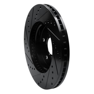 Lexus ES300 Brake Rotor (1) - Front Right - R1 Concepts - Drilled & Slotted - Black - `02-`15